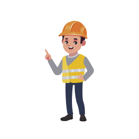 construction worker pointing