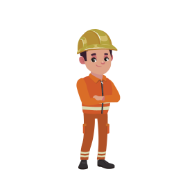 construction worker with arms folded